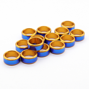 ダークブルーカラーゴールドコア2024リングデザインストレートエッジカラフルペインティングリングバンド - Product Image 6