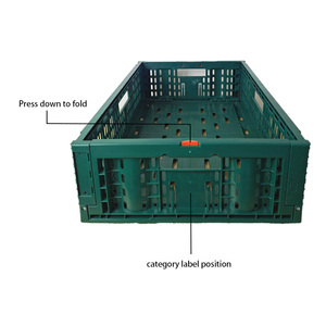 Flexography Mesh Style Plastic Foldable Stacking <strong>Crate</strong> <strong>Stack</strong> <strong>and</strong> <strong>Nest</strong> Collapsible Eco-friendly Vegetable <strong>Crates</strong> 400x300x120