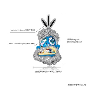 Müşteri rapçi Travis Scott Hip Hop zirkon renkli İsa kolye küba Link zinciri - Product Image 6