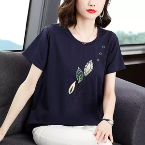 MOK YF801女士t恤优雅<span class=keywords><strong>v</strong></span>领脸型夏季新款特价