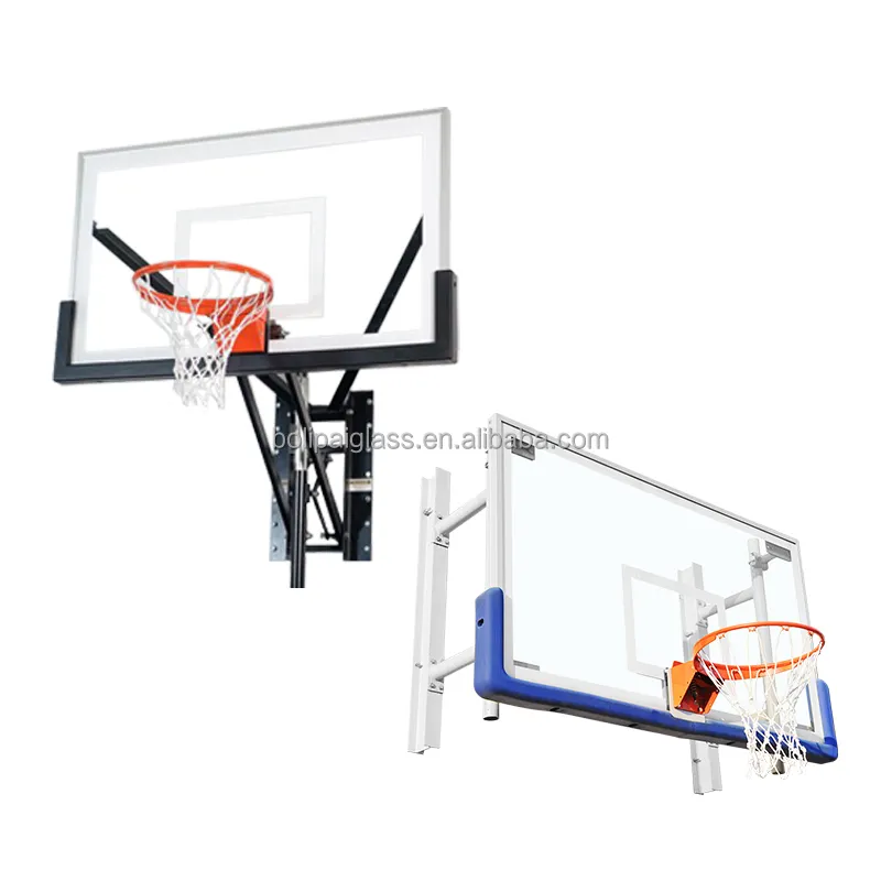 12mm temperli cam Backboard ile 1800x1050mm duvara monte basketbol hedefi