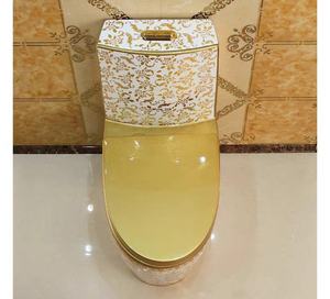 高級衛生陶器金メッキトイレ便器セラミックウォータークローゼットワンピーストイレビデゴールデン電気メッキトイレ