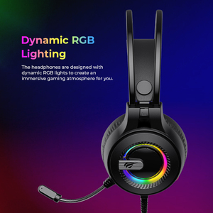 Havit H2040d RGB aydınlatma ve ayrılabilir mikrofon ile 3.5mm oyun kulaklığı Surround ses aşırı kulak kulaklık - Product Image 5