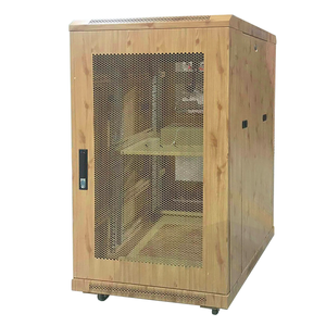 YNCO 22U Netzwerks chrank 19-Zoll-Holzmaserung Farbe Stahl material 15U Kapazität für Computer und Rechen zentrum 6U für Lager - Product Image 1