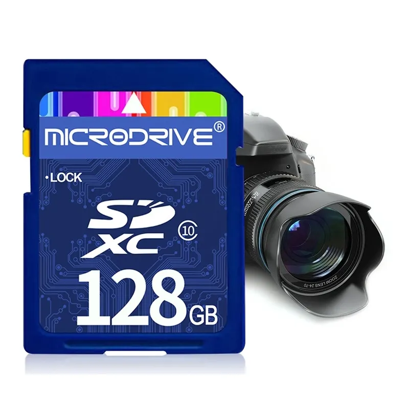 베스트 세일 마이크로 드라이브 128GB 고속 클래스 10 SD 카드 슬롯과 디지털 장치에 대한 풀 HD 비디오 녹화 SD 메모리 카드