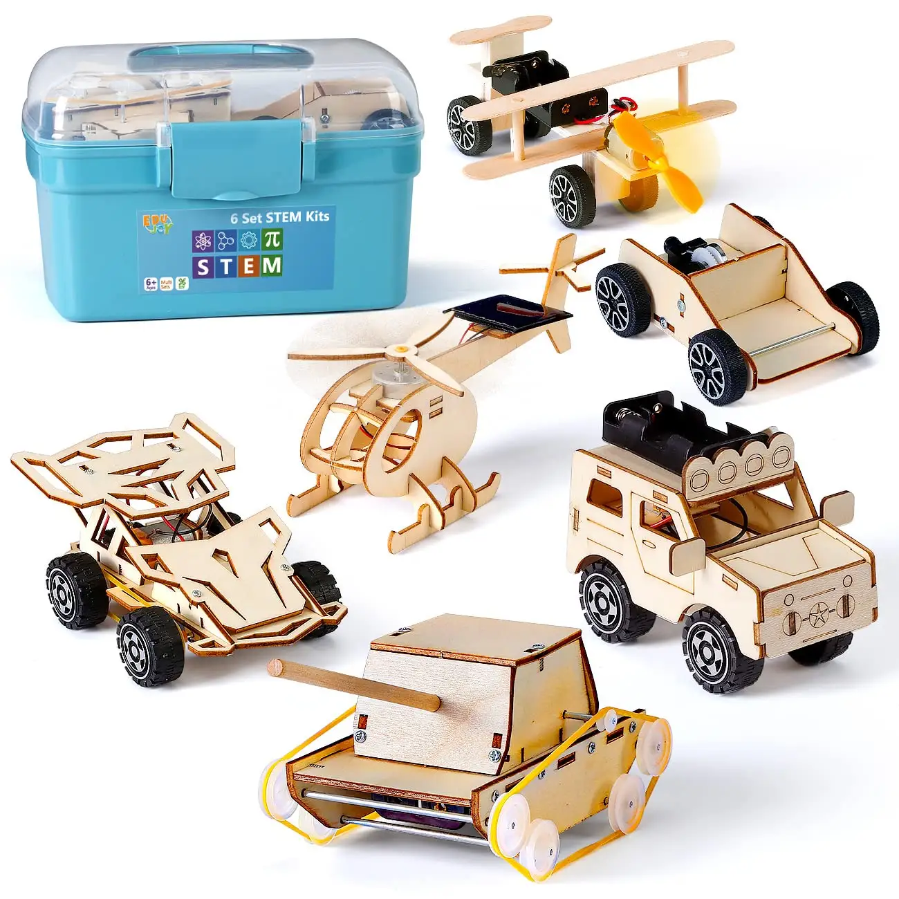 6 en 1 STEM Projects Kits De ciencia manualidades para niños de 8 a 12 años Kits de coche modelo de madera DIY 3D rompecabezas de construcción niños educativos