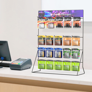 Banco 4 livelli espositore per batteria in metallo cremagliera per piccole cose Display portachiavi espositore per Snack - Product Image 2