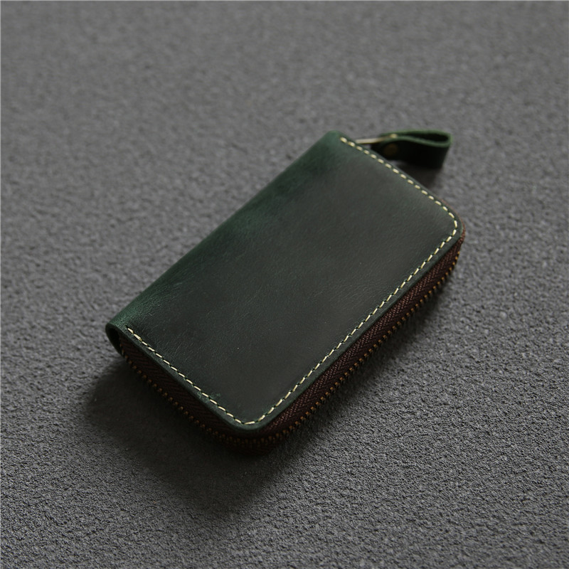 Cuir de vachette pleine fleur vert Crazy Horse