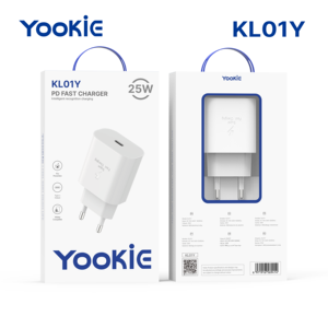 YooKiE 25W PD Cargador rápido Compacto y potente Adaptador de pared para dispositivos iPhone Tipo-C 1A Corriente de salida para uso en el hogar y la Oficina - Product Image 5
