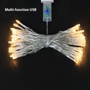 Cadena de luces navideñas LED de 8 funciones, alimentado por batería USB, resistente al agua, IP44, Control remoto, fuente de alimentación CC para uso transfronterizo - Product Image 2