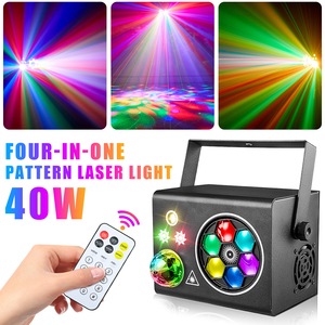 4合1德比效果发光二极管频闪激光40W RGBW全天星闪光迪斯科派对酒吧灯，用于俱乐部KTV DMX512控制模式