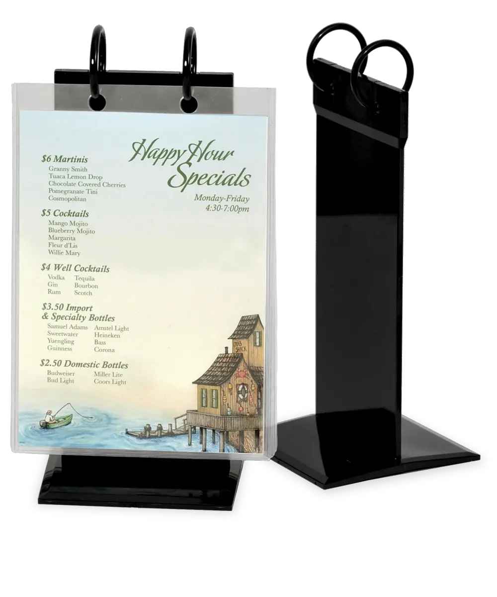 Supporto per menu in acrilico per ristorante a5 verticale al dettaglio/supporto per supporto da tavolo/display per insegne