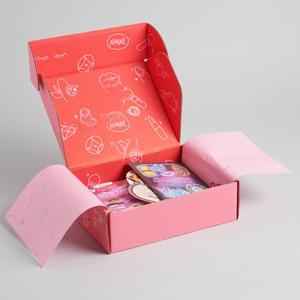 Kunden spezifische gedruckte Logo Wellpappe Papier maske Kosmetik verpackung Versand karton