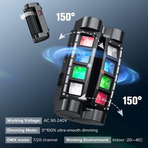 Mini Luz de araña LED 8x3W RGBW luz con cabezal móvil sonido activado Control de <span class=keywords><strong>DMX</strong></span>-512 iluminación de haz estroboscópico para Ktv Disco Parites DJ