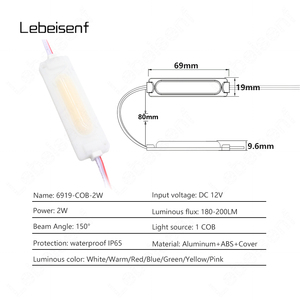 โมดูลไฟแอลอีดี69*19มม. โมดูลไฟ LED ส่องสว่างโฆษณา DC 12V 24V 2W แหล่งกำเนิดแสงกล่องโฆษณา - Product Image 2