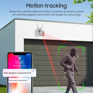กล้องรักษาความปลอดภัยระบบติดตามอัตโนมัติแบบไร้สาย Wi-Fi 2MP เลนส์คู่ PTZ ขนาดเล็ก - Product Image 5
