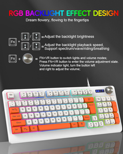 Teclado inalámbrico K93 RGB de 93 teclas para jugadores, diseño ergonómico de membrana USB tipo C con idioma inglés para uso en portátiles de escritorio - Product Image 4