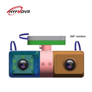 HYF <strong>Black</strong> Binocular Inside Bus Train Car Truck Taxi Vehicle Back Front and Rear View AHD 720P Starlight Dual Monitoring Camera - Product Image 5