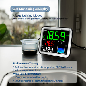 FT0024 Monitor de nivel de líquido inalámbrico de 8 canales con sensor de temperatura-Rango de 150m, pantalla LCD y alarmas - Product Image 5