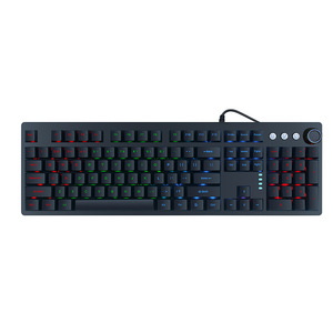 Teclado mecánico para juegos con cable de luz RGB de 104 teclas para jugadores de ordenador de escritorio Teclado mecánico para juegos de 104 teclas