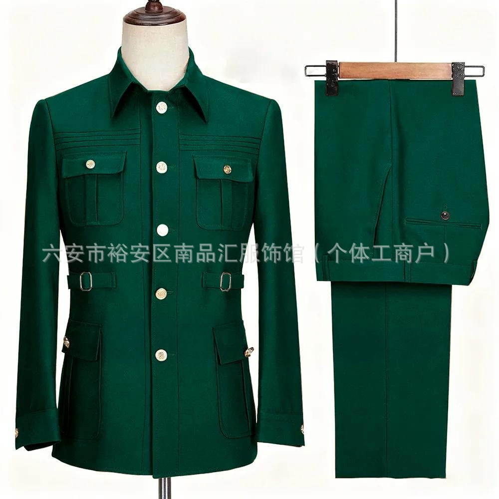 Pantalon de costume vert foncé