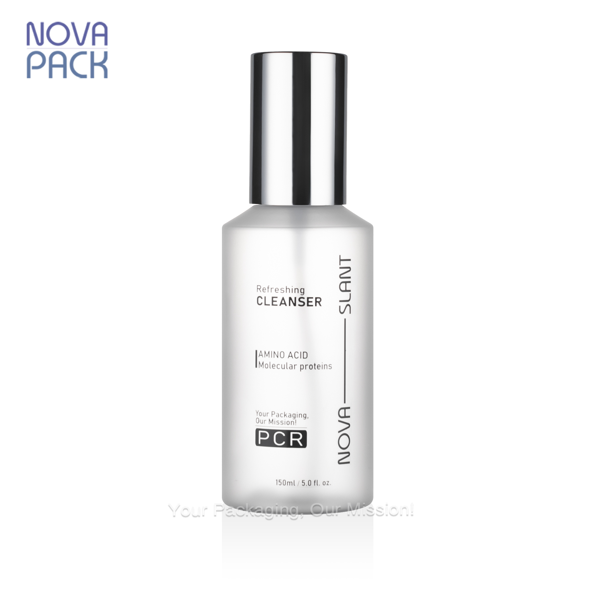 Frosted Plastic Bottle with Glossy Silver Spray
