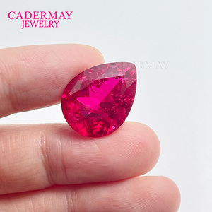 #5 Red Lab <strong>Ruby</strong> Gemstones 3X4mm to 13X18mm Pear Shape Synthetic <strong>Ruby</strong> Lab Grown <strong>Ruby</strong> Minor Cracks and Inclusions - Product Image 1