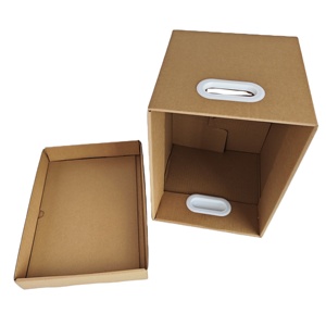Cajas de almacenamiento de cartón plegables de papel Kraft grueso de tamaño personalizado de alta calidad para archivo con tapa - Product Image 4