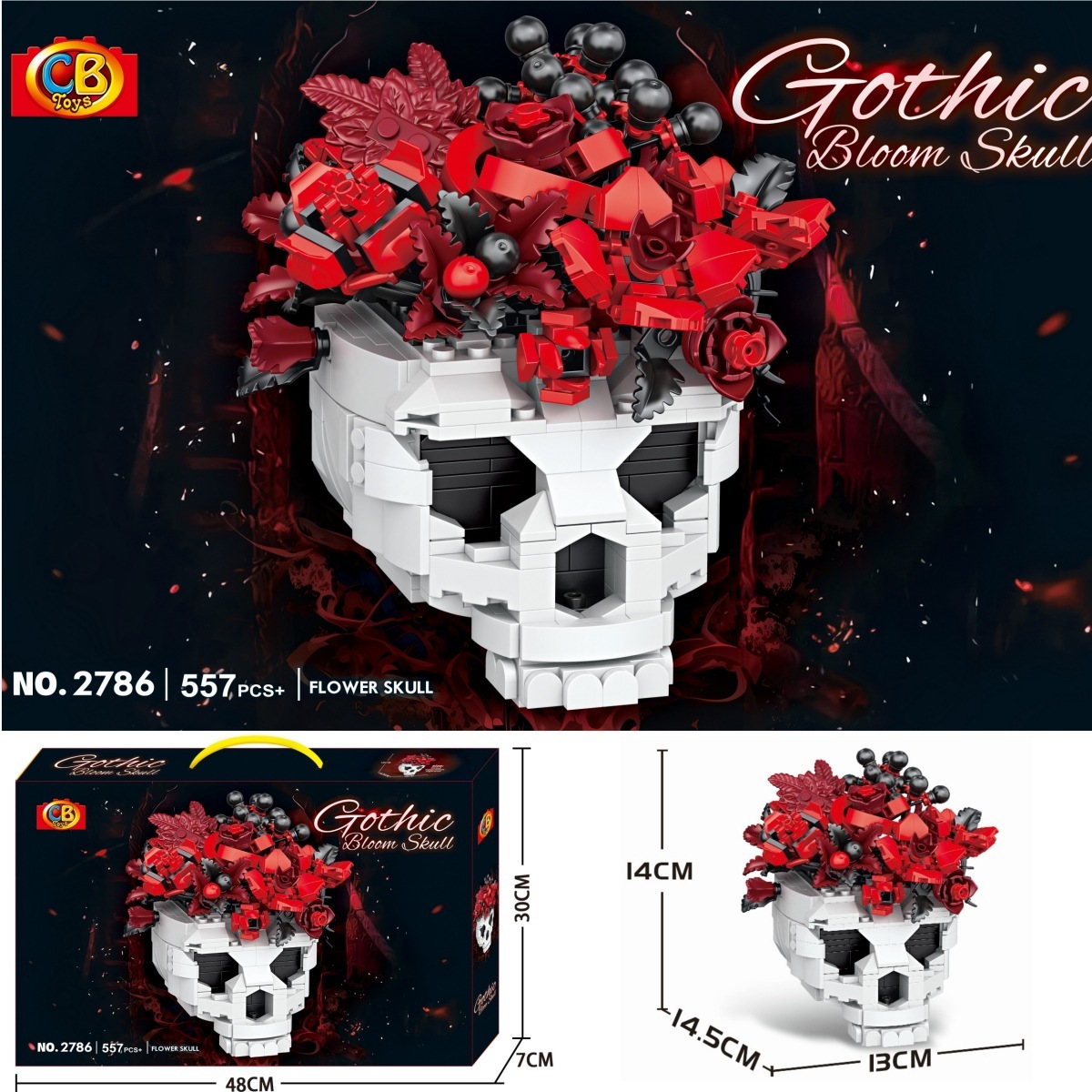 2786 Fleur de crâne 557 pièces - Boîte