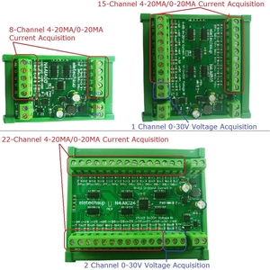 Módulo de colector de corriente de entrada analógica 8-24CH 4-20MA a RS485, placa MODBUS RTU para Sensor de presión de termopar PT100 K DC 12 24V - Product Image 1
