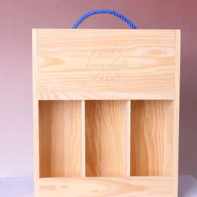Лидер продаж на заказ, Подарочная коробка для вина из натурального массива дерева