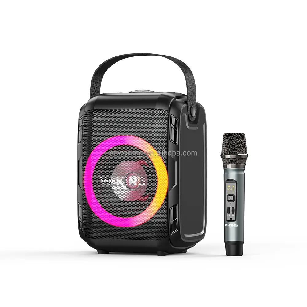 W-KING T9S Mini RGB ışık taşınabilir kablosuz eller serbest Bluetooth hoparlör kutusu açık Karaoke