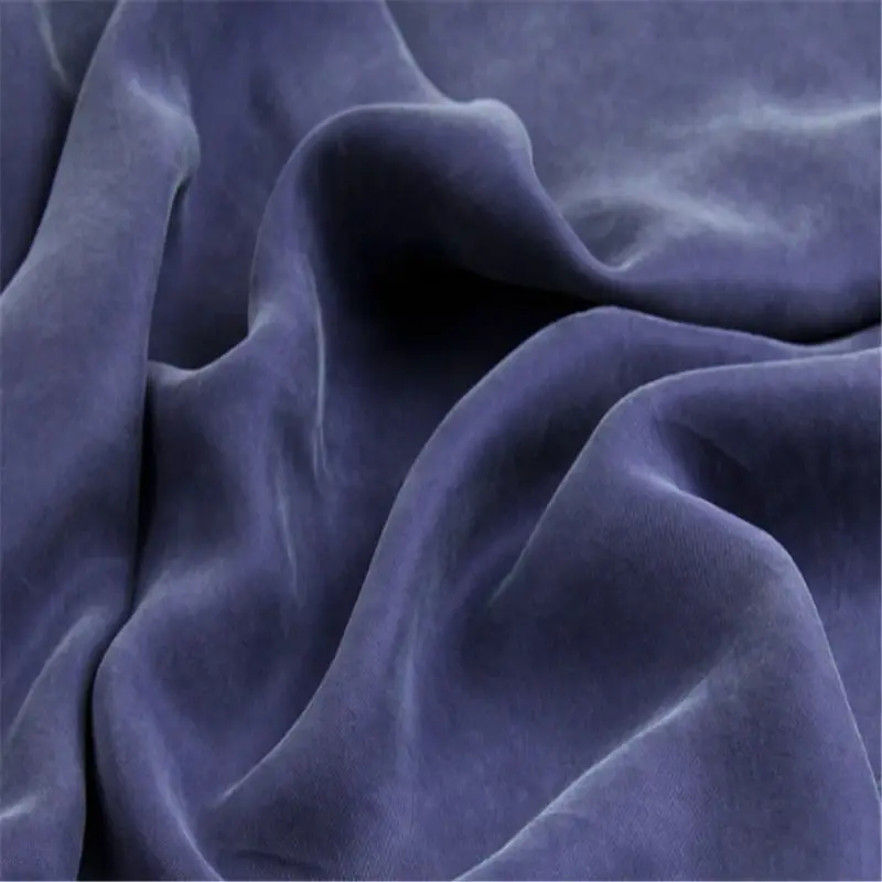 Tissu «Cupro» en soie lavée, organique, doux, sable lourd, couleur foncée, pour vêtements de nuit, coussins