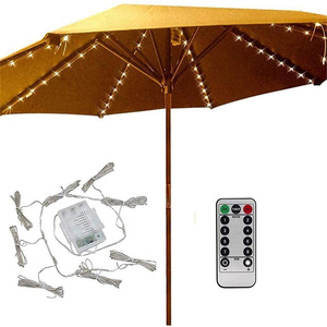 Luces navidad Solar Patio Umbrella Lights 8 Beleuchtungs modus Lichterkette Fernbedienung Regenschirm Solar betrieben wasserdicht - Product Image 1