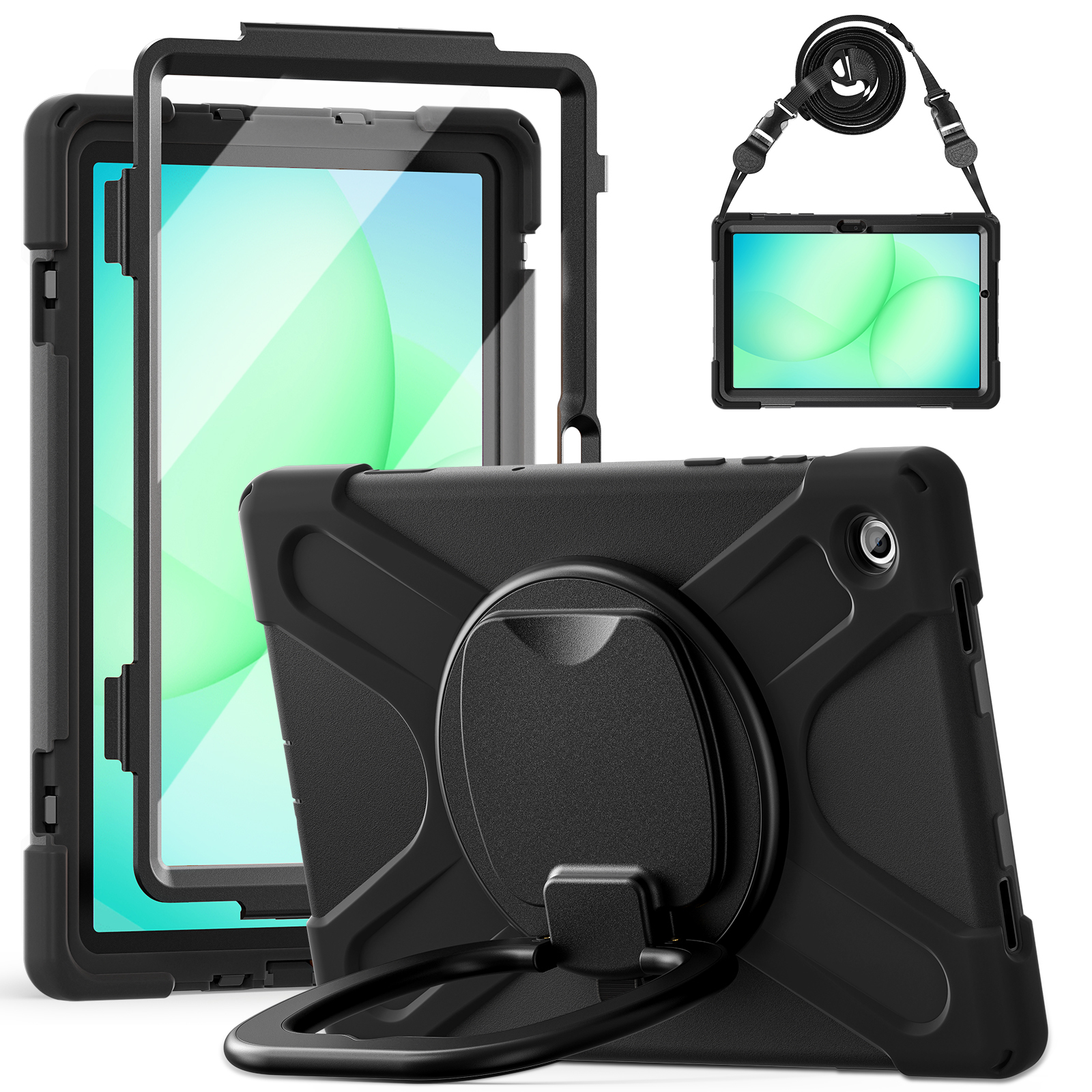 Black+Shoulder Strap+PET Screen Protector