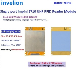 Invelion 865Mhz UHF RFID módulo TTL Uart Impinj E710 Chip 4 puertos RFID lector UHF 915Mhz Multi-Tags 500 etiquetas - Product Image 2