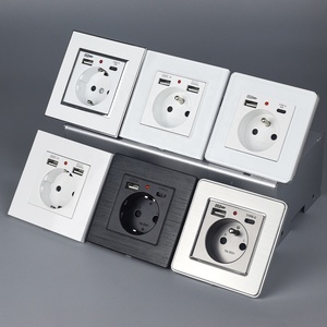 Usb c插座2插头快速充电器端口欧洲开关5/9/12v电源插座，带usb - Product Image 2