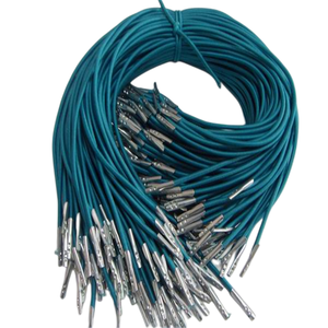 Wholesale 4mm Polyester <strong>Cord</strong> Elastic String with Clip Custom Length Metal Latex Round Pattern Elastic <strong>Cord</strong> With Metal Tag