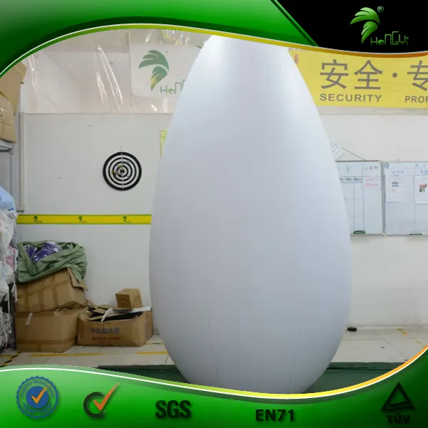 Balon Berbentuk Telur Tiup Putih Raksasa Ditiup Telur Paskah Kustom untuk Promosi Tampilan Iklan LED