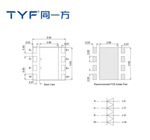 TYF RGBW LED çip yüksek yoğunluklu seramik ötektik ambalaj 4W yüksek lümen çıkışı kısılabilir 2700K-6500K seramik LED - Product Image 4