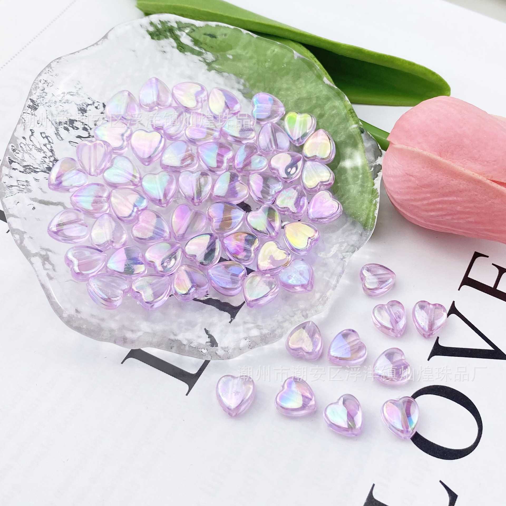 coeur irisé violet clair