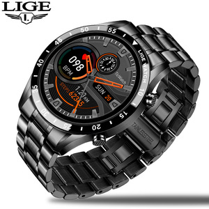 LIGE Multifunktion ale Vollkreis-Touchscreen-Stahlband Luxus-BT-Verbindung Call Men Smart Watch - Product Image 2