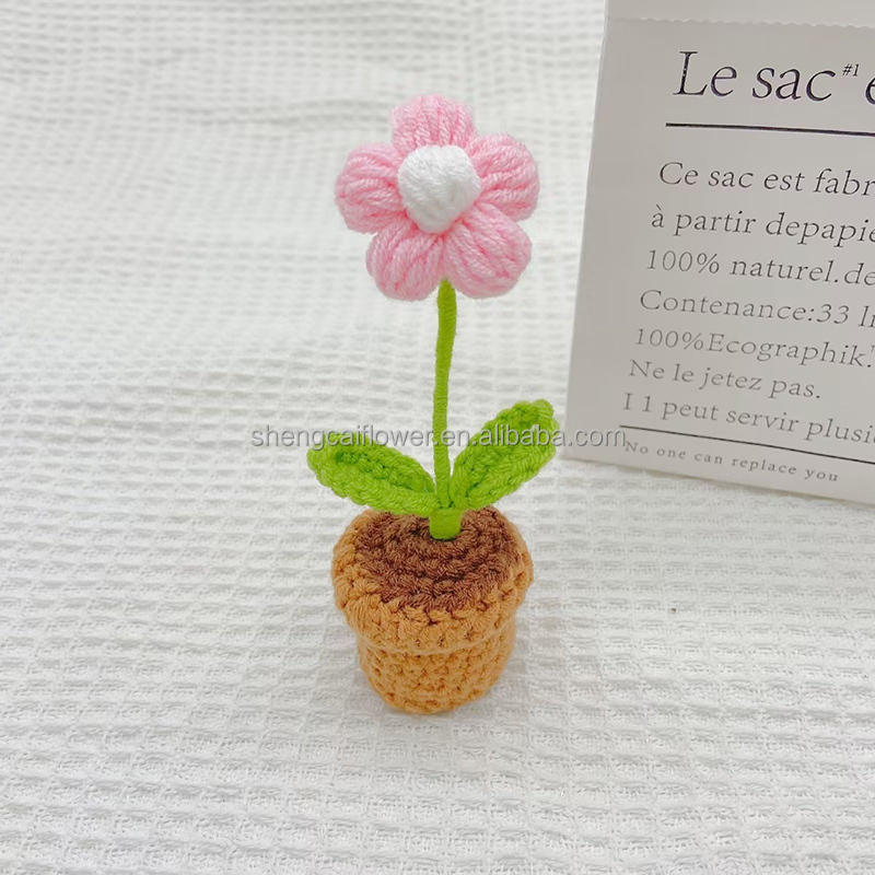 18 petites fleurs de port tricotées au crochet 12*5*5cm