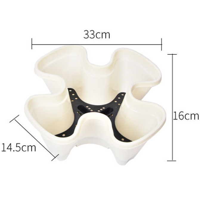 Beige four-petal flower pot