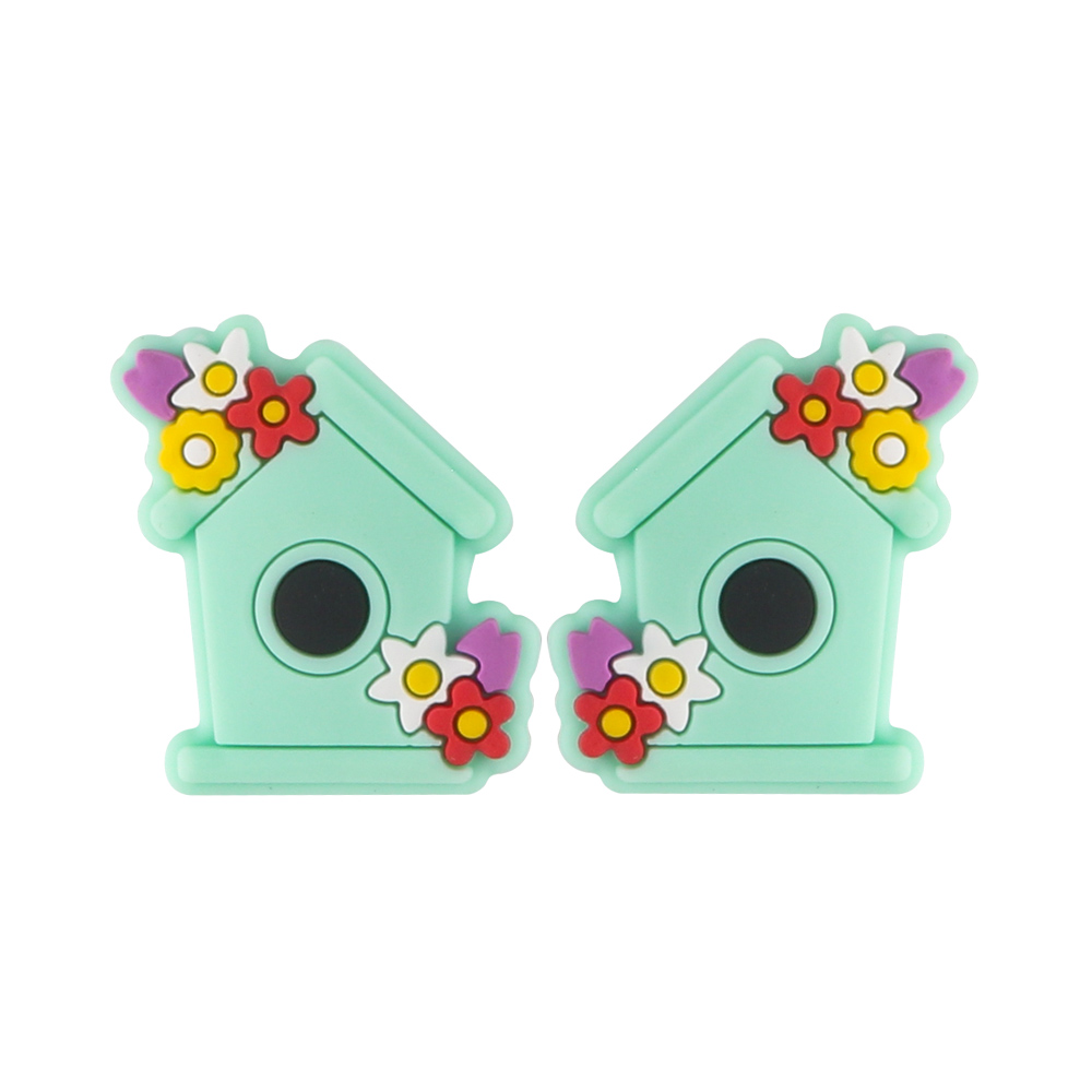 Flower house Focal bead Mint Green SA240