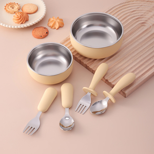 चम्मच और फोर्क, बीपा मुक्त, गर्मी प्रतिरोधी, गैर-पर्ची आधार, टिकाऊ टोडलर डिनरवेयर - Product Image 3