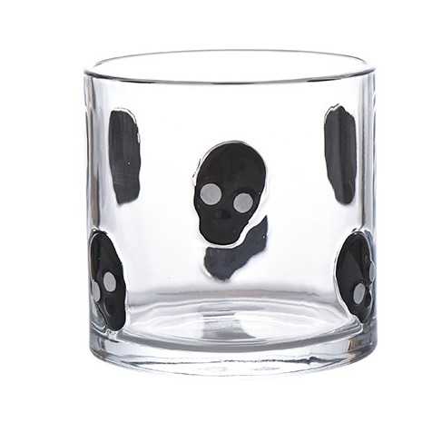 Bicchiere Decorativo di Halloween a Forma di Teschio per Candele