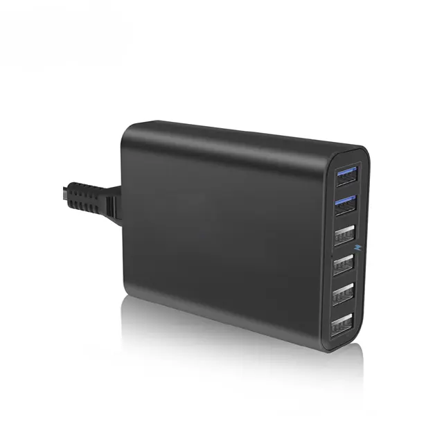 QC 3,0 Usb de alimentación de 60w 6 Puerto cargador de la pared del usb para el teléfono celular usb cargador de 6 puertos