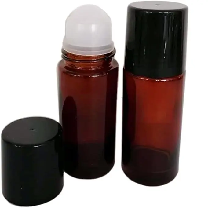 Rotolo vuoto profumo cosmetico olio essenziale rullo bottiglia nera 30ml 50ml vetro deodorante rotolo su bottiglia