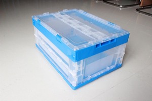 NEXARA Contenedores de almacenamiento anidados plegables Cajas de plástico apilables Tapas móviles convenientes Diseño de caja sólida Almacenamiento conveniente - Product Image 3